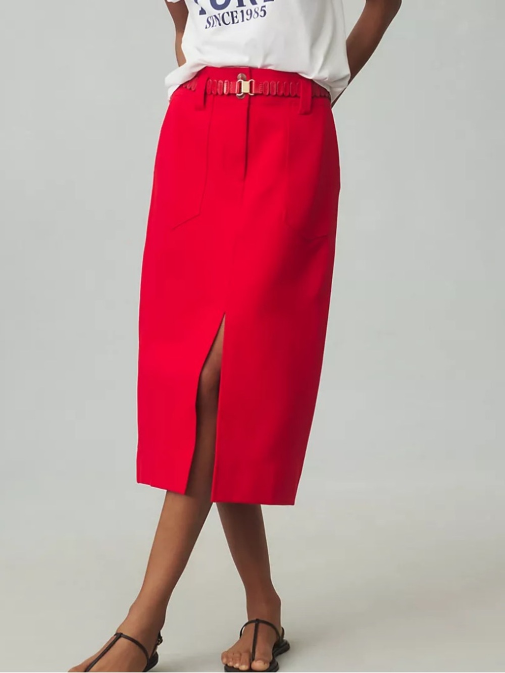 Maeve The Naomi High-Rise Pencil Midi Skirt